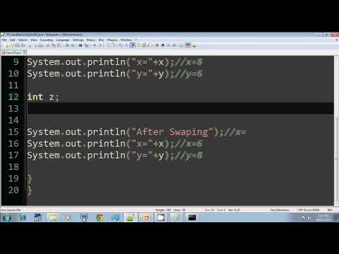 Lecture 20: Swapping Two Numbers Without Using a Third Variable in Java