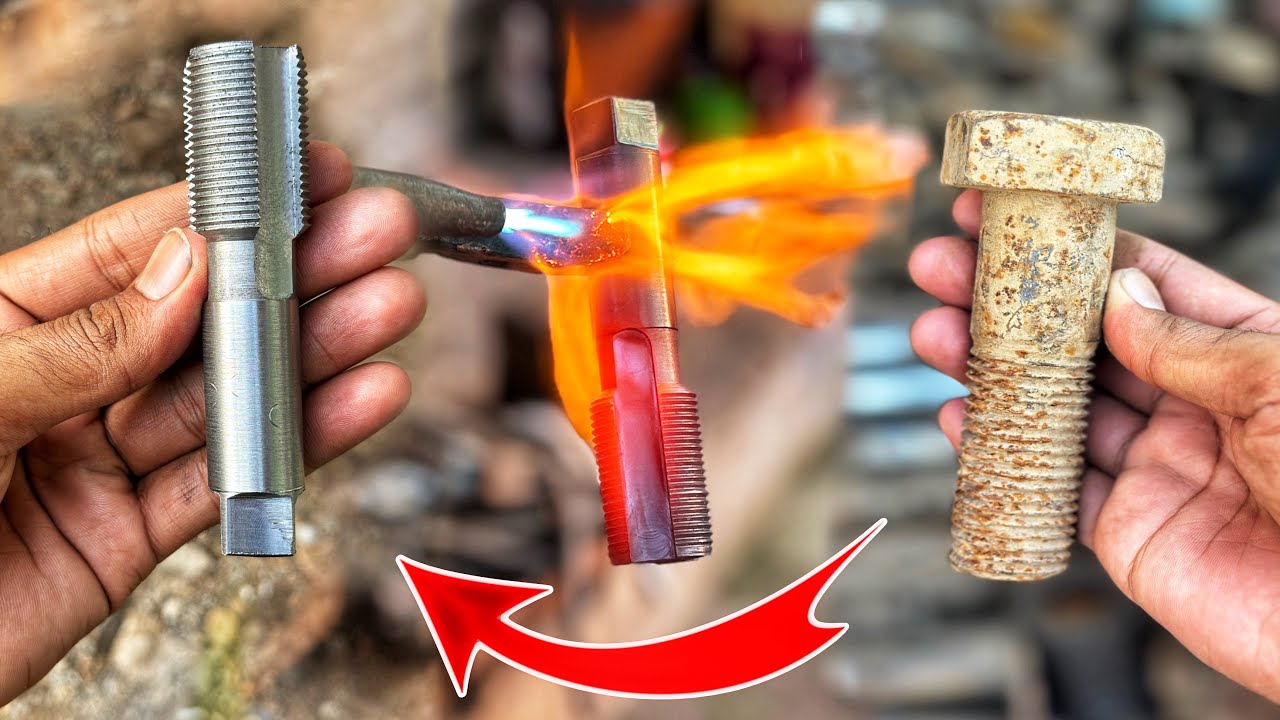 Thread drill tools made from rusty bolts are mind-blowing tasks - YouTube