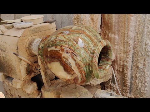 Premium Craftsman Making Traditional Marble Water Vase - Pot Making for Survival!