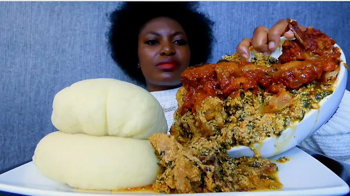 Asmr mukbang delicious egusi soup with fufu