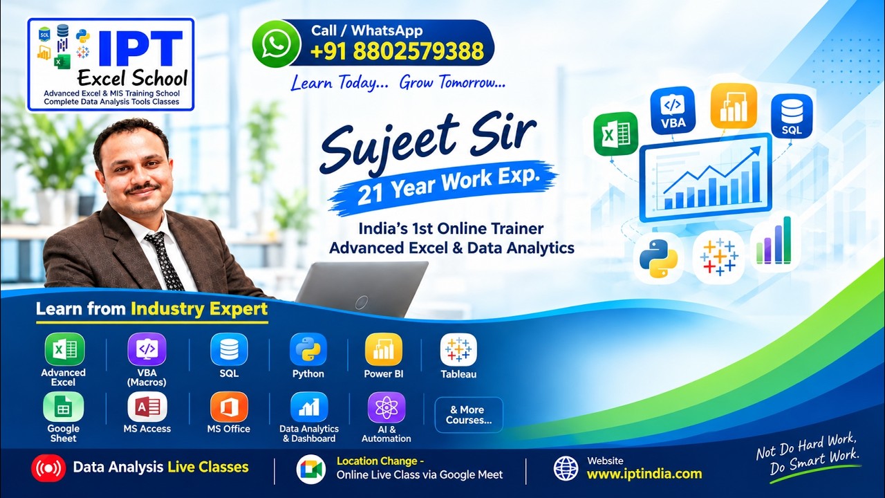 Advanced Excel Training with Sujeet Sir - YouTube