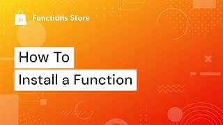 How to Install a Function