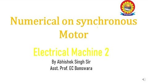Numerical on synchronous motor Part 1