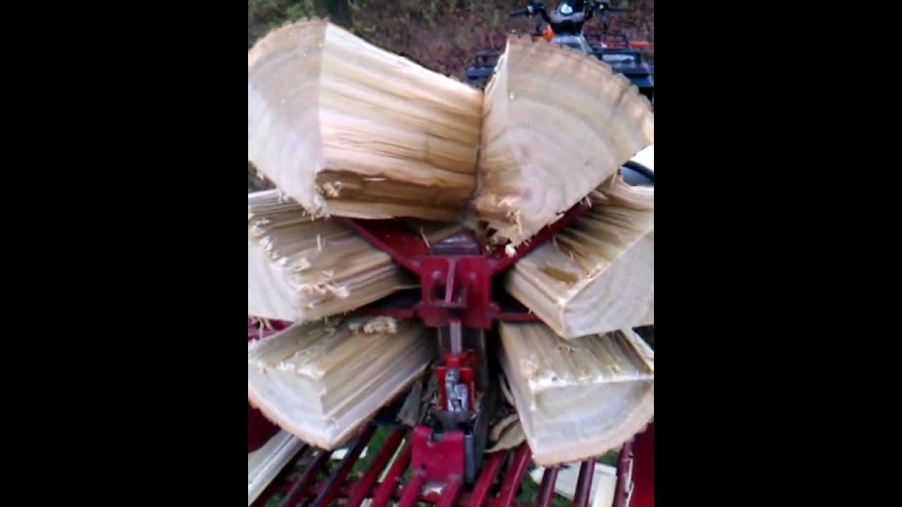 Timberwolf TW6 splitting a 36 inch large log with the 6 way wedge YouTube