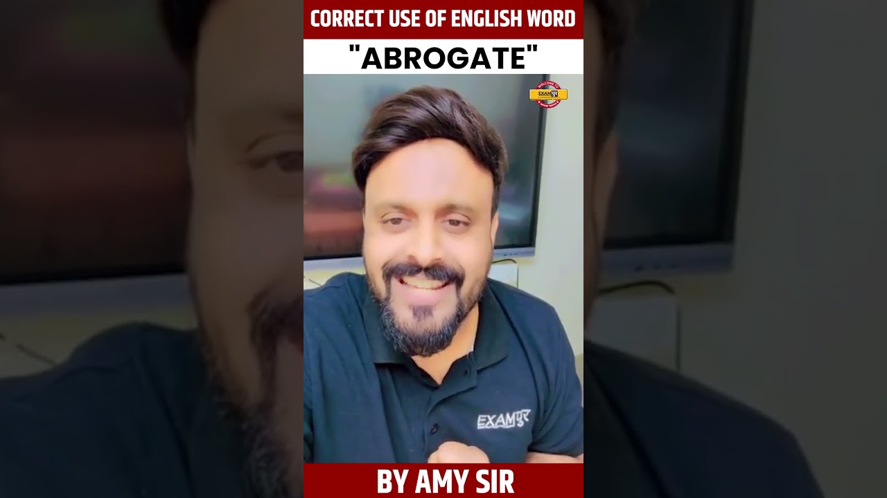 Correct use of English word "ABROGATE" || By Amy Sir