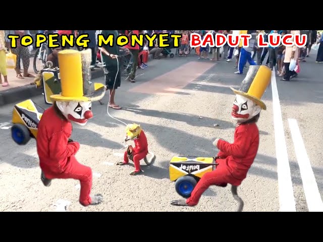 Funny monkey topeng monyet lucu jadi badut class=