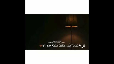 قَالَ لَا تَخَافَآ ۖ إِنَّنِى مَعَكُمَآ أَسْمَعُ وَأَرَىٰ (سورة طه - اية 46) -