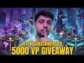 🎁 5000 VP GIVEAWAY LIVE 🔥 | Road to 1K Subscribers | Valorant Hindi Live