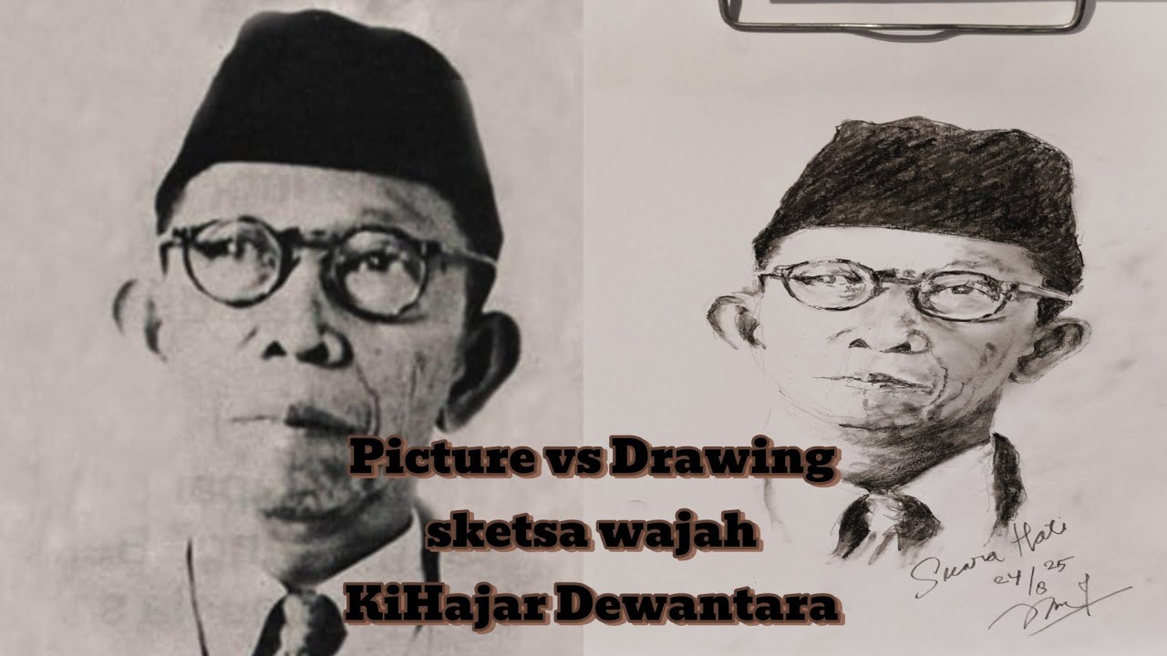 Corat coret sketsa wajah Ki Hajar Dewantara