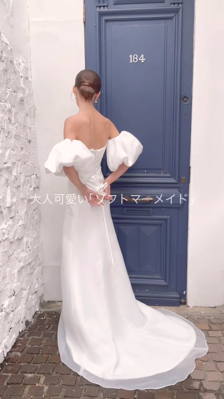 ウェディングドレス ドレセル　マーメイド ウェディングドレス 半袖 ソフトマーメイド k-1(ご購入は郵送試着可