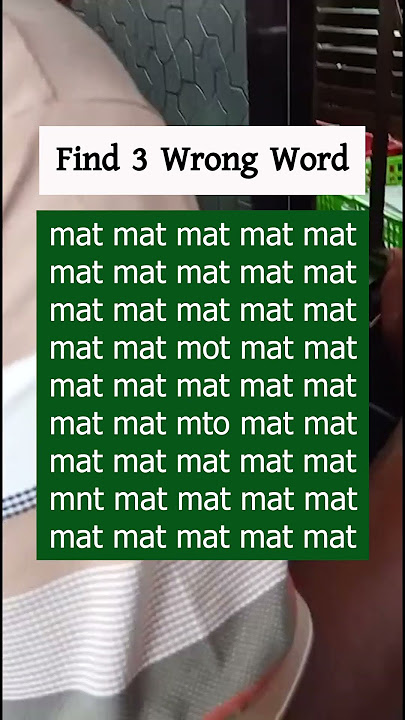 Find Wrong Word #brainteaser #find