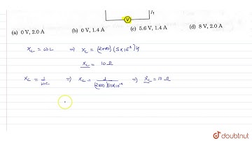 In the circuit shown in figureure the `AC` source gives a voltage `V=20cos(2000t)`. Neglecting s...