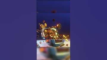 Blender 3D Low Poly Treasure Chest, Coin Explosion Animation