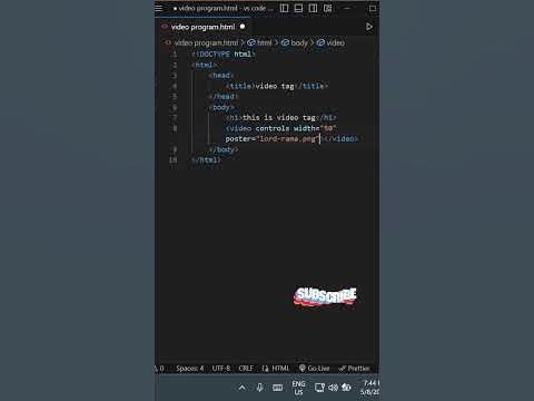 🧑🏻💻 How To Add Video Tag | Html Css #coding #short #html - YouTube