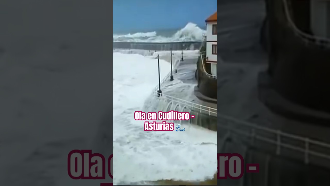Impactantes imágenes de olas en Cudillero-Asturias #naturaleza #temporal #asturias