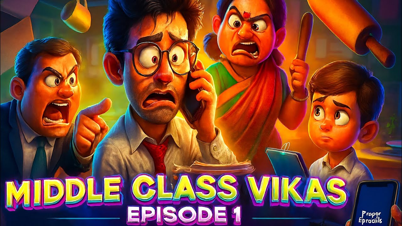 Middle Class Vikas – EP 1 | Roz Ki Ladai 😂 | Funniest 3D Cartoon Story | 3D Comedy Animation | Hindi