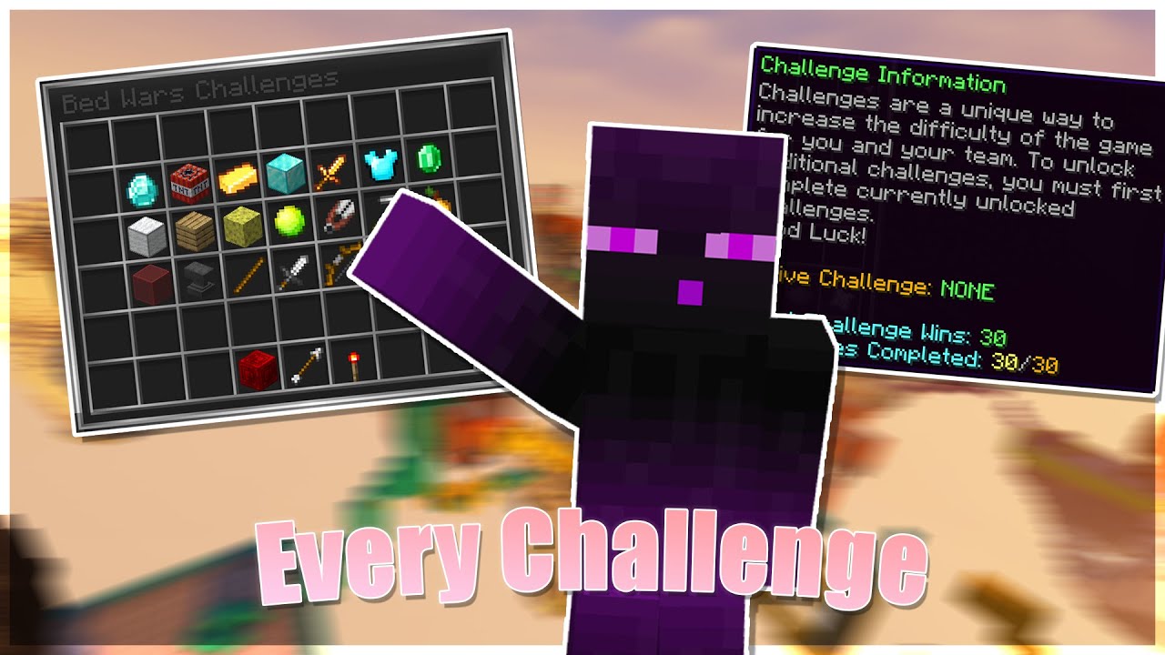 Completing All 30 Hypixel Bedwars Challenges in ONE Sitting... YouTube