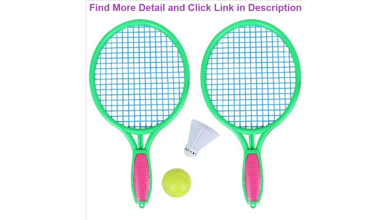 Review Beach Tennis Racket Children'S Outdoor Sports Tennis Racket With Badminton Ball Green