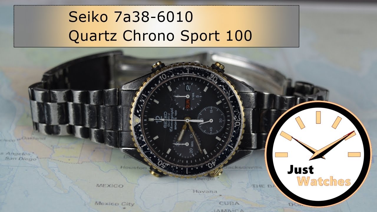 Seiko 7A38-6010 Quartz Chronograph Sport 100 - YouTube