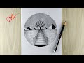 Mountain scenery with wooden bridge pencil drawing  pencil sketch scenery drawing for beginners