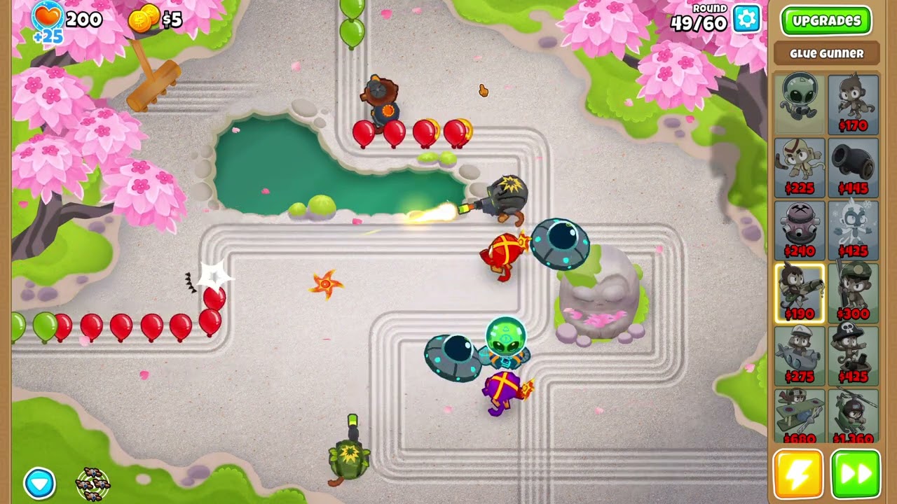 Anyone else notice on the Rake map that the different length paths screw  with monkey targeting? : r/btd6