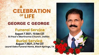 GEORGE C GEORGE: Funeral, Memorial, Visitation & Burial Service