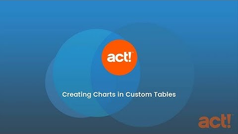 Act! Training Videos - Creating Charts in Custom Tables