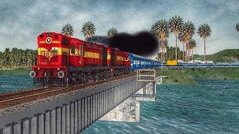 Rameswaram Chennai Egmore Boat Mail Express Crossing Pamban Bridge || MSTS Open Rails