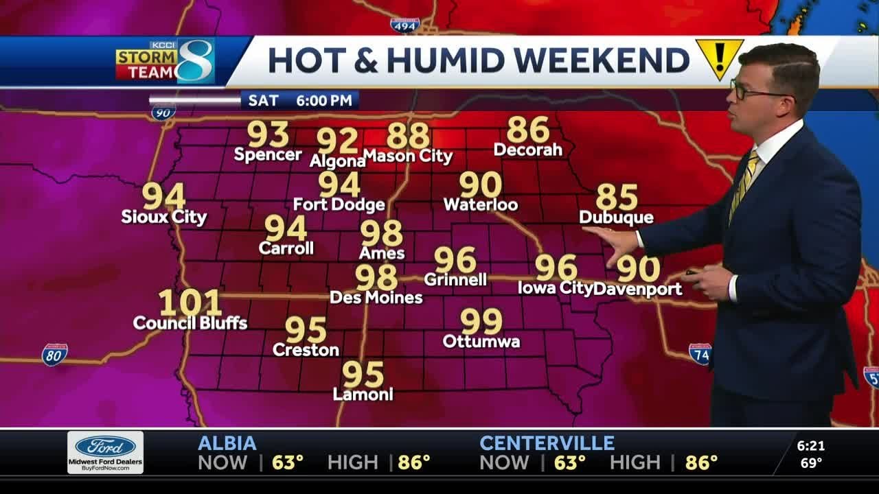 Iowa weather: The heat wave moves in and humidity rises for the weekend