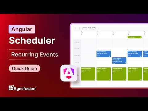 Angular Scheduler: Recurring Events Feature Walkthrough