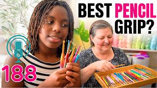 Testing Crochet Hooks for Pencil Grip with Tanaya & Rachel!  New Crochet Podcast 188!