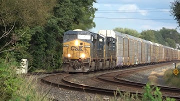 4 Engine CSX Autorack Train 4K UHD