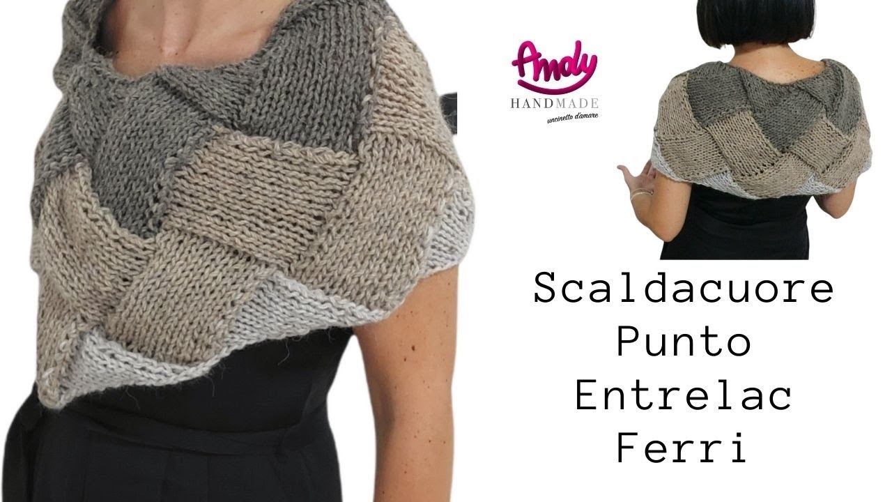 Tutorial Scaldacuore punto entrelac ferri - YouTube