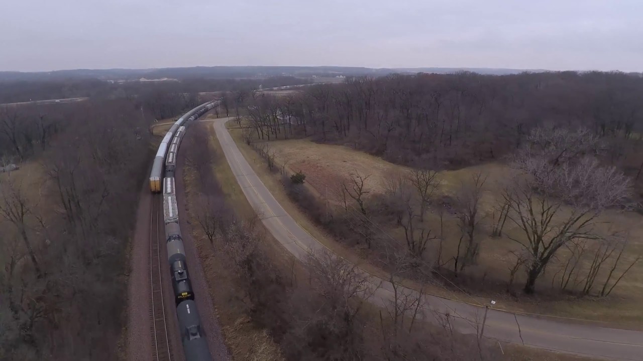 Double Union Pacific RR Train Clinton Sub in Bertram Iowa