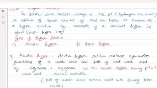 Ionic Equilibrium 4 (Buffer Solutions)