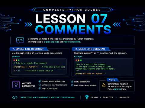 Lesson 7:   Comments