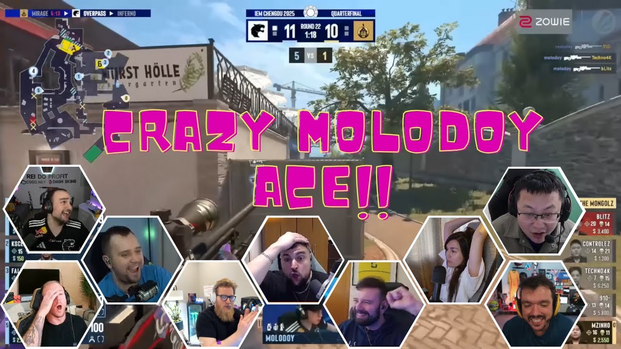 Streamers react to crazy Molodoy ace!! | CS2