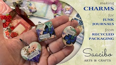 Making Charms for Junk Journals from Recycled Packaging #diycharms