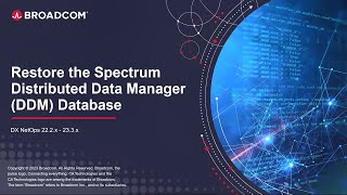Restore the Spectrum Distributed Data Manager (DDM) Database