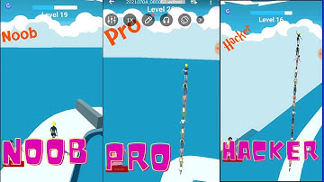 stack human tower 3D Gameplay | android/ios | noob vs pro vs hacker