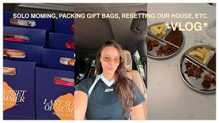 Solo moming, packing gift bags, resetting our house, etc. *VLOG*