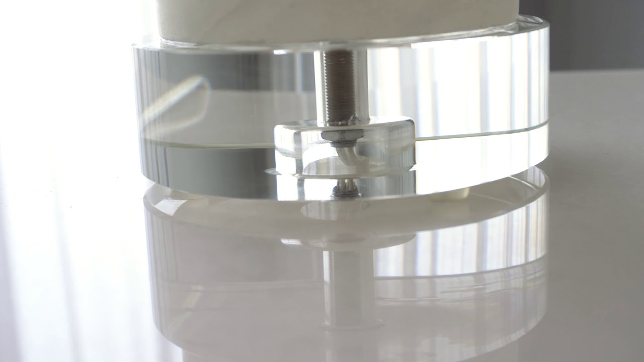 Alabaster Cylinder Table Lamp-Brass