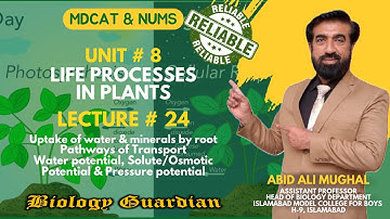 Lecture 24 MDCAT 2022 Biology Preparation Series |Life Processes in Plants (Part-2) PMC/NUMS/NEET