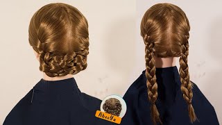 French Braid Updo l Hairstyle for Nurse l Running Late Hairstyle l Heatless Hairstyle