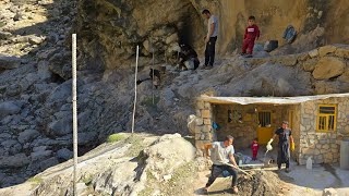 Nomadic Life: Nomadic Construction _ Strengthening a Nomadic House on the Rocks 🏔️🛠️