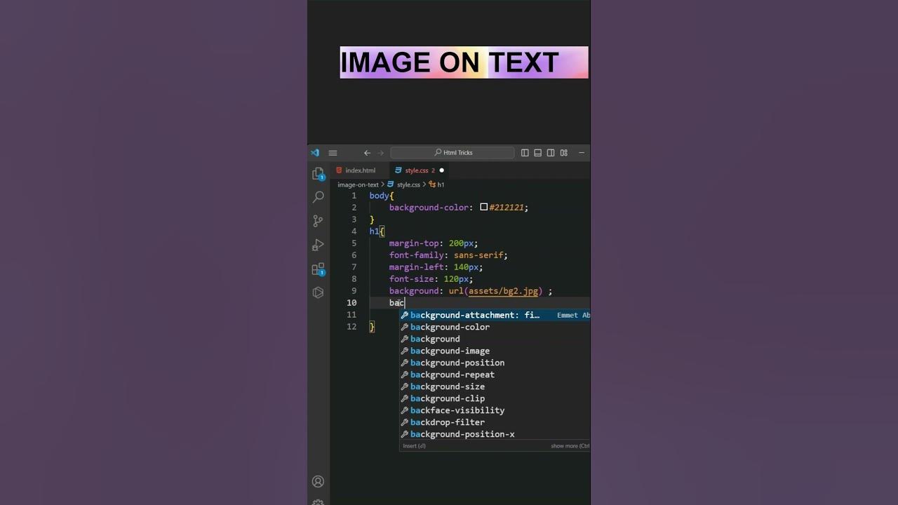 How to Add Image in Text Background using HTML and CSS #css - YouTube
