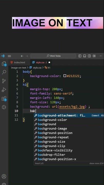 How to Add Image in Text Background using HTML and CSS #css - YouTube
