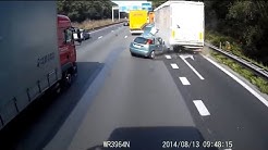 Horror crash E40: Ford Focus vs truck accident (exit Aalter E40 Belgium) LONG VERSION 
