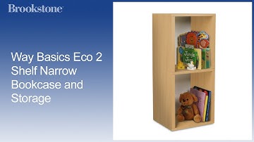 Way Basics Eco 2 Shelf Narrow Bookcase and Storage