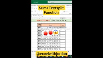 Sum +Textsplit 🛑 #excel #excelshortcuts #exceltips #shortvideo #exceltricks #excelhacks #shorts